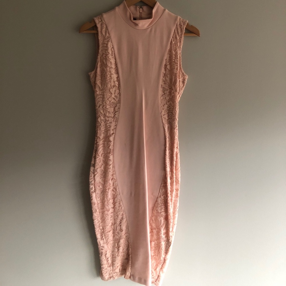 Pink lace turtle knock dress